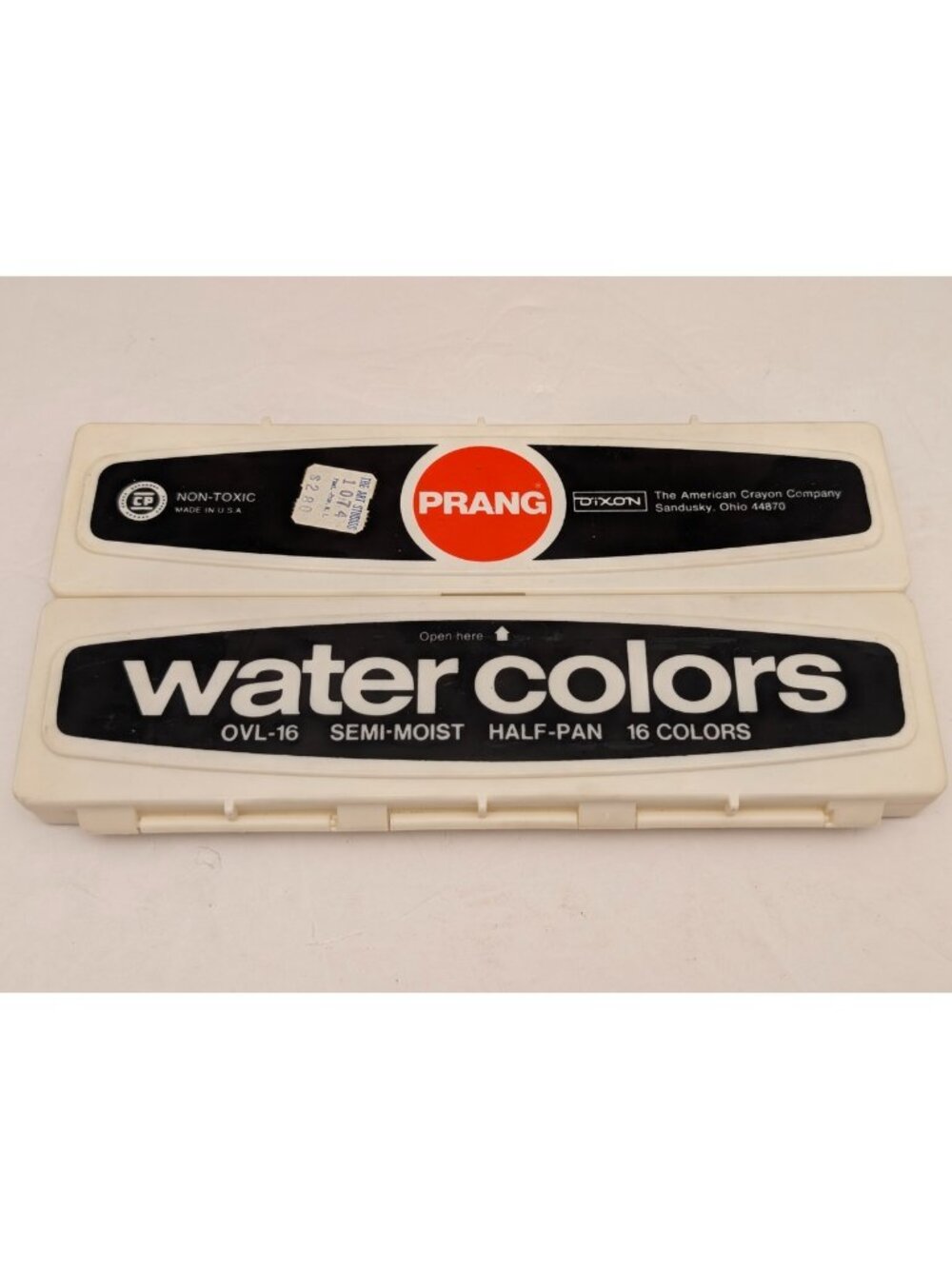 PRANG Water Colors w/ Prang 7 Brush | 16 Colors | Semi-Moist | Half-Pan | OVL-16